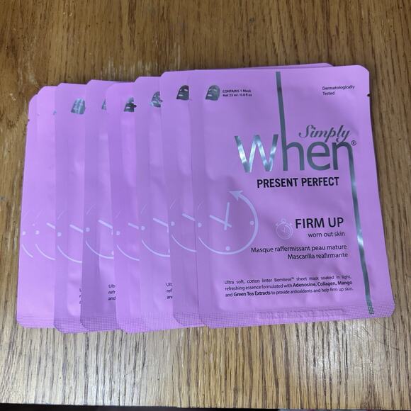 When Present Perfect Firm Up Face Mask Set LOT OF 8 Sealed Packs Exp. 12/10/24 - Picture 1 of 3